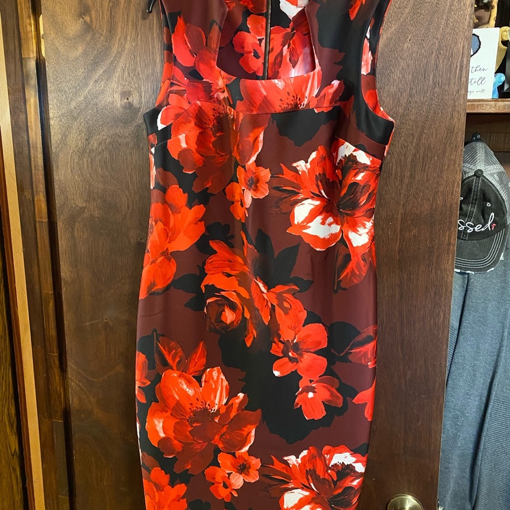 Knee length sleeveless sheath dress